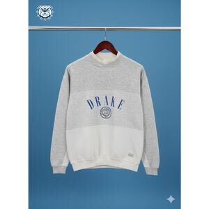 Vintage Drake University Bulldogs Logo Graphic Pullover Sweatshirt Medium NCAA